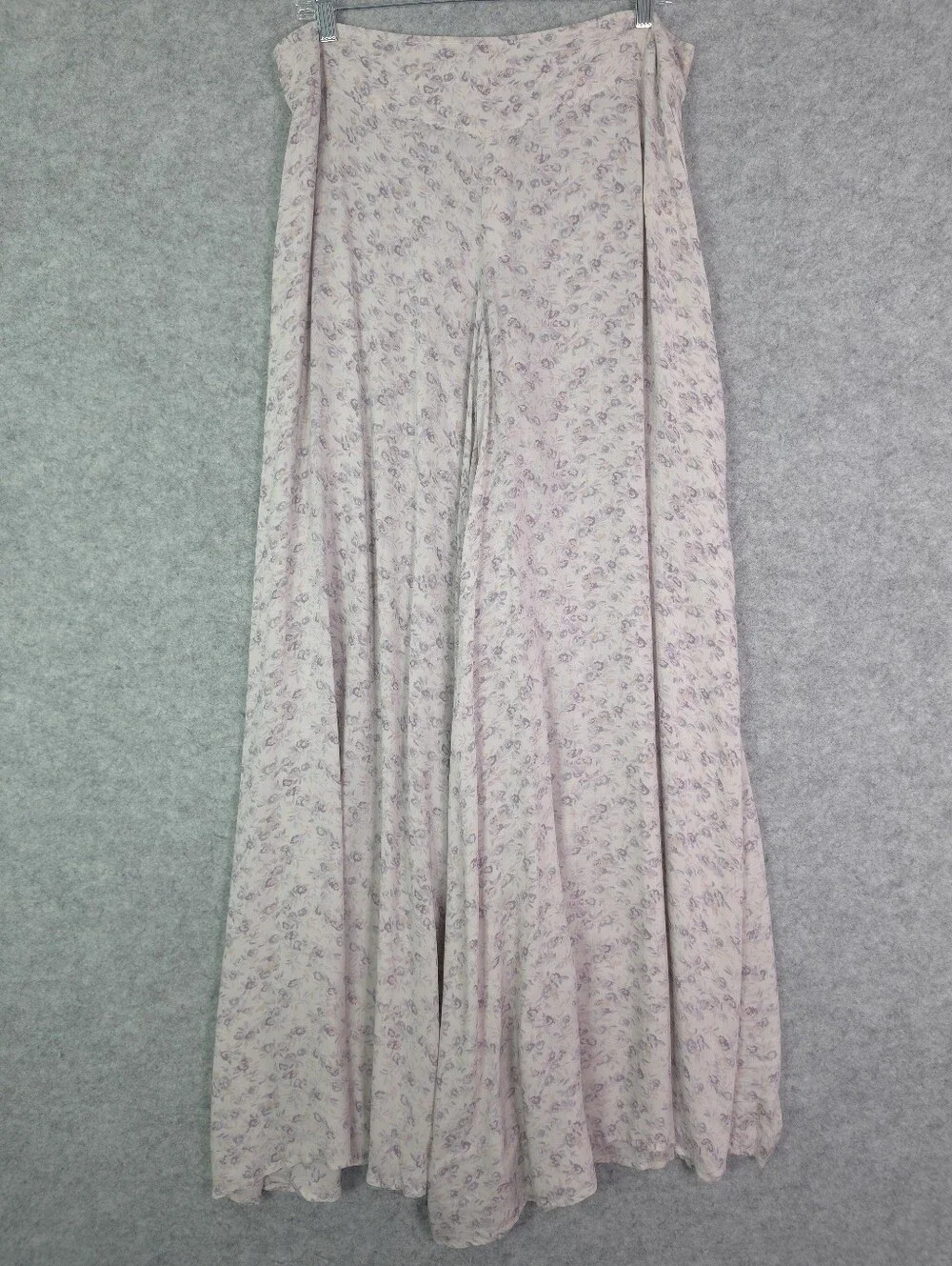 Free People Light Lilac Floral Extreme Wide-Leg Palazzo Pants Sz 12 - Picture 1 of 9